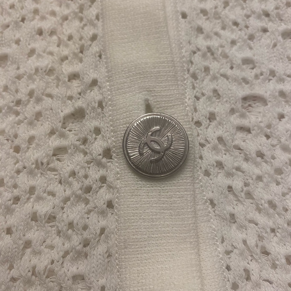 CHANEL 2011 Spring Open Crochet Knit Cardigan Jacket White - Picture 13 of 16